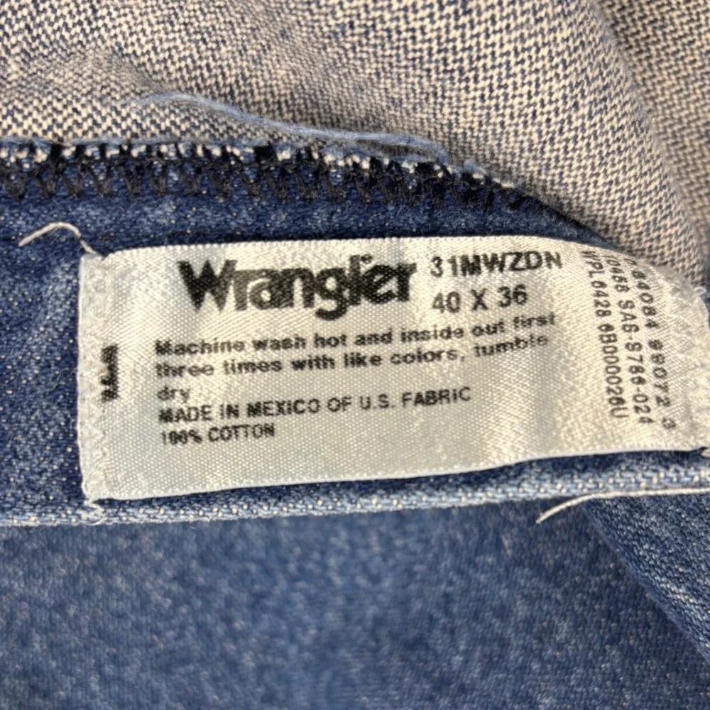 Wrangler 31MWZDN Relaxed Fit Jeans Five Pocket Denim 38x35 Blue - Picture 6 of 12